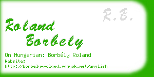 roland borbely business card